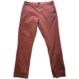 J.Crew Men's Sutton Chino Pants Flat Front Size 34x32 Nantucket Rust Pockets